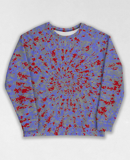 Tie-Dye-Camo Sweatshirt #1148. All over print, precision-cut, and hand-sewn. Super comfortable poly-cotton blend original Digital Camouflage designs by Dan Ellis vague.paris