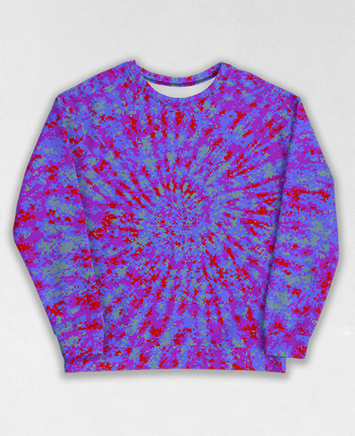 Tie-Dye-Camo Sweatshirt #1163. All over print, precision-cut, and hand-sewn. Super comfortable poly-cotton blend original Digital Camouflage designs by Dan Ellis vague.paris