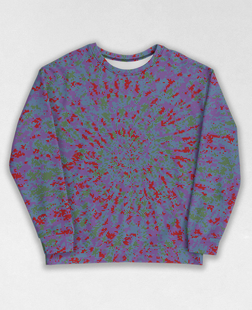 Tie-Dye-Camo Sweatshirt #1164. All over print, precision-cut, and hand-sewn. Super comfortable poly-cotton blend original Digital Camouflage designs by Dan Ellis vague.paris