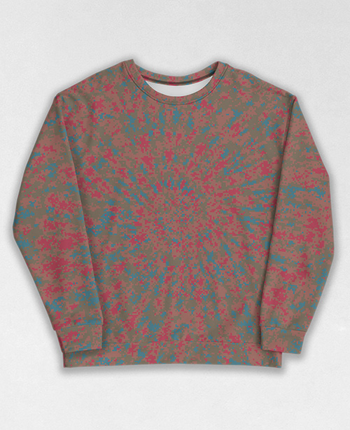 Tie-Dye-Camo Sweatshirt #1178. All over print, precision-cut, and hand-sewn. Super comfortable poly-cotton blend original Digital Camouflage designs by Dan Ellis vague.paris