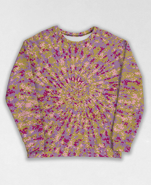 Tie-Dye-Camo Sweatshirt #1184. All over print, precision-cut, and hand-sewn. Super comfortable poly-cotton blend original Digital Camouflage designs by Dan Ellis vague.paris