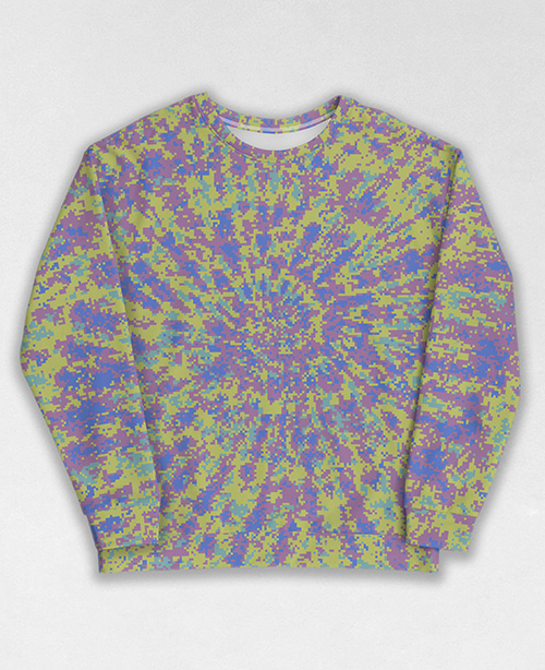 Tie-Dye-Camo Sweatshirt #1203. All over print, precision-cut, and hand-sewn. Super comfortable poly-cotton blend original Digital Camouflage designs by Dan Ellis vague.paris