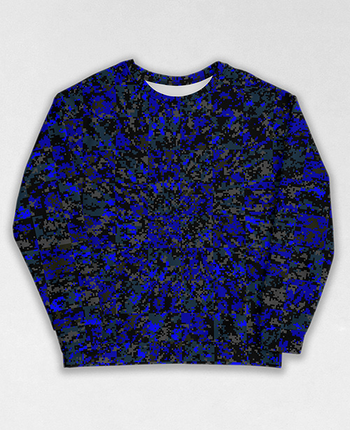 Tie-Dye-Camo Sweatshirt #1209. All over print, precision-cut, and hand-sewn. Super comfortable poly-cotton blend original Digital Camouflage designs by Dan Ellis vague.paris