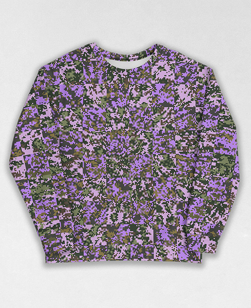 Tie-Dye-Camo Sweatshirt #1223. All over print, precision-cut, and hand-sewn. Super comfortable poly-cotton blend original Digital Camouflage designs by Dan Ellis vague.paris