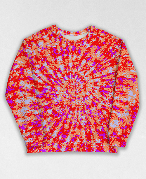 Tie-Dye-Camo Sweatshirt #1251. All over print, precision-cut, and hand-sewn. Super comfortable poly-cotton blend original Digital Camouflage designs by Dan Ellis vague.paris