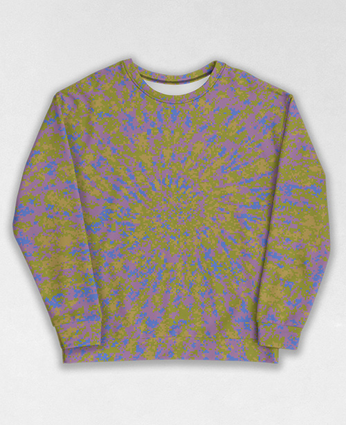 Tie-Dye-Camo Sweatshirt #1255. All over print, precision-cut, and hand-sewn. Super comfortable poly-cotton blend original Digital Camouflage designs by Dan Ellis vague.paris