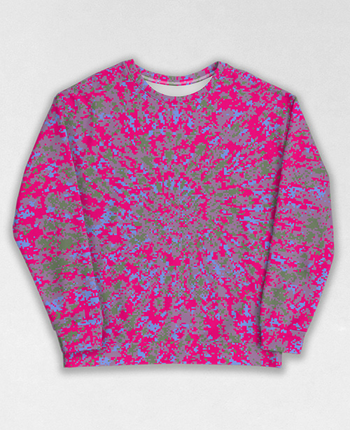 Tie-Dye-Camo Sweatshirt #1257. All over print, precision-cut, and hand-sewn. Super comfortable poly-cotton blend original Digital Camouflage designs by Dan Ellis vague.paris