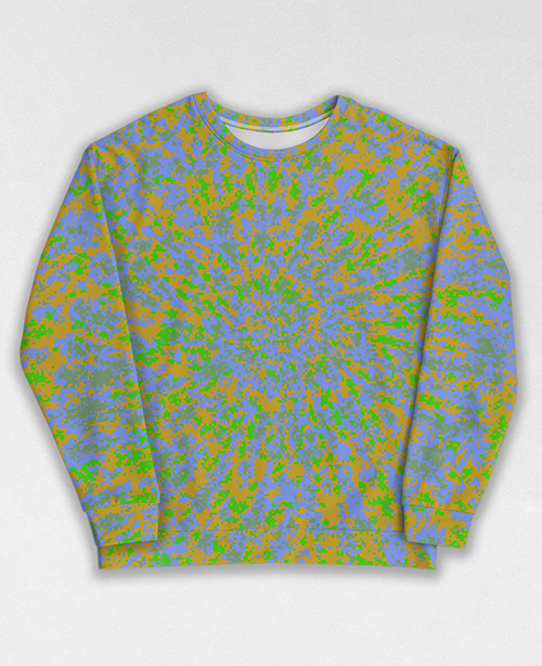 Tie-Dye-Camo Sweatshirt #1275. All over print, precision-cut, and hand-sewn. Super comfortable poly-cotton blend original Digital Camouflage designs by Dan Ellis vague.paris