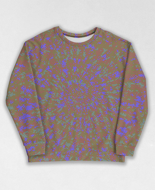 Tie-Dye-Camo Sweatshirt #1276. All over print, precision-cut, and hand-sewn. Super comfortable poly-cotton blend original Digital Camouflage designs by Dan Ellis vague.paris