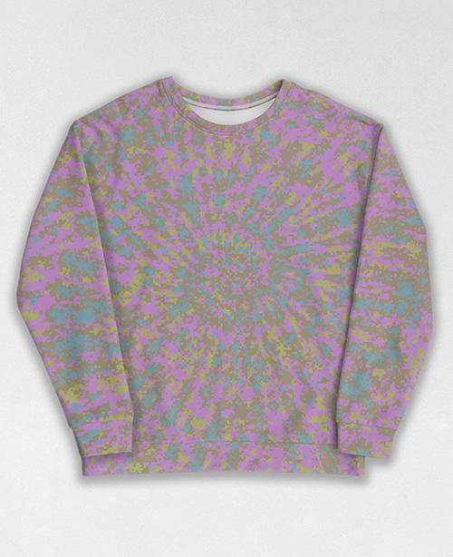 Tie-Dye-Camo Sweatshirt #1289. All over print, precision-cut, and hand-sewn. Super comfortable poly-cotton blend original Digital Camouflage designs by Dan Ellis vague.paris