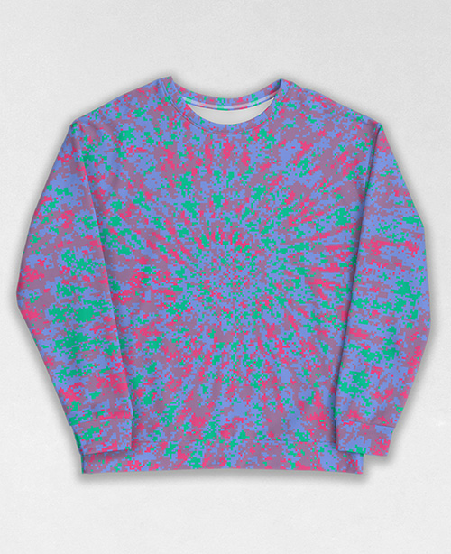 Tie-Dye-Camo Sweatshirt #1297. All over print, precision-cut, and hand-sewn. Super comfortable poly-cotton blend original Digital Camouflage designs by Dan Ellis vague.paris