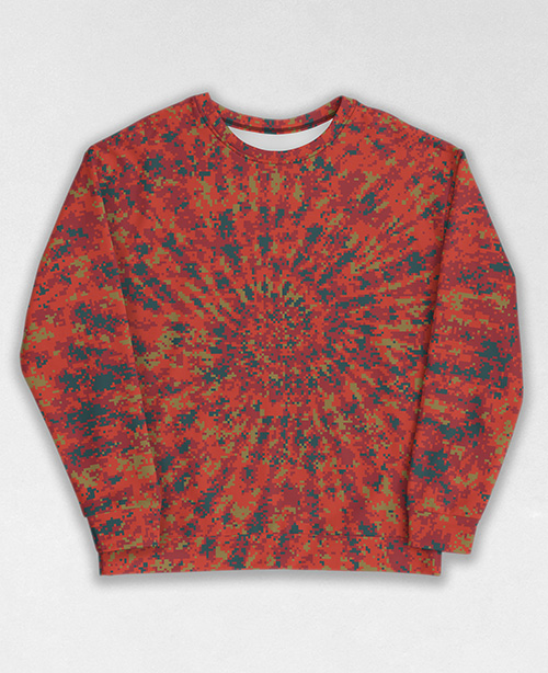 Tie-Dye-Camo Sweatshirt #1307. All over print, precision-cut, and hand-sewn. Super comfortable poly-cotton blend original Digital Camouflage designs by Dan Ellis vague.paris