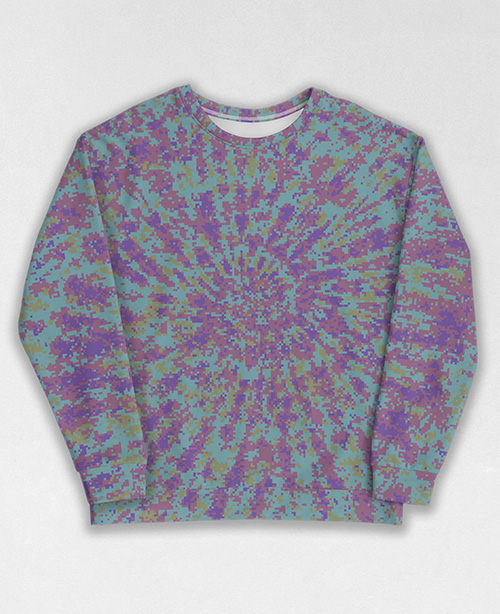 Tie-Dye-Camo Sweatshirt #1308. All over print, precision-cut, and hand-sewn. Super comfortable poly-cotton blend original Digital Camouflage designs by Dan Ellis vague.paris