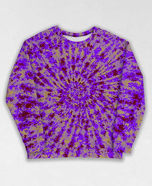 Tie-Dye-Camo Sweatshirt #1311. All over print, precision-cut, and hand-sewn. Super comfortable poly-cotton blend original Digital Camouflage designs by Dan Ellis vague.paris