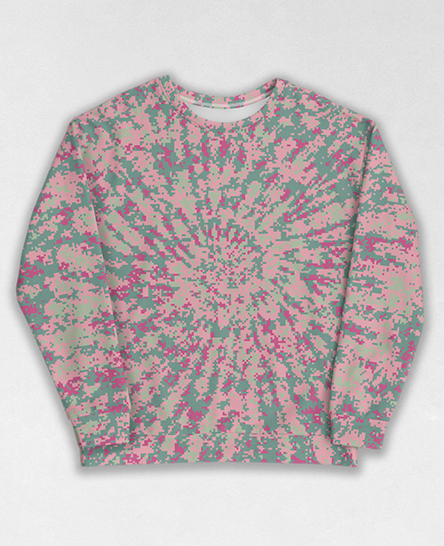 Tie-Dye-Camo Sweatshirt #1321. All over print, precision-cut, and hand-sewn. Super comfortable poly-cotton blend original Digital Camouflage designs by Dan Ellis vague.paris