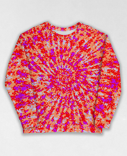 Tie-Dye-Camo Sweatshirt #1330. All over print, precision-cut, and hand-sewn. Super comfortable poly-cotton blend original Digital Camouflage designs by Dan Ellis vague.paris