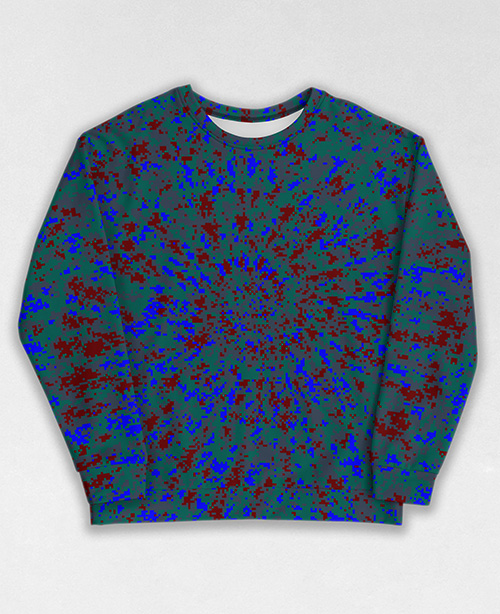 Tie-Dye-Camo Sweatshirt #1356. All over print, precision-cut, and hand-sewn. Super comfortable poly-cotton blend original Digital Camouflage designs by Dan Ellis vague.paris