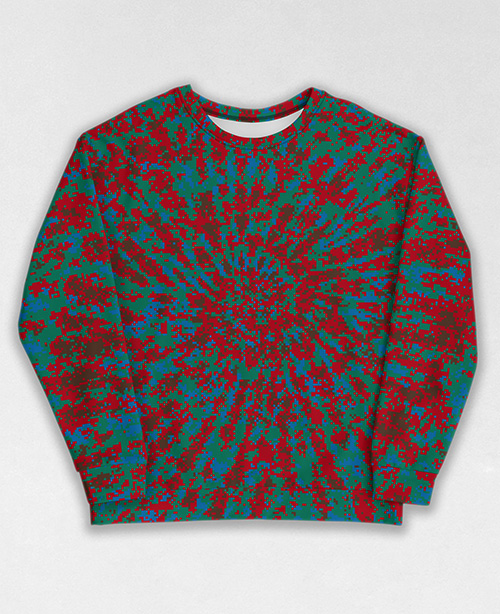 Tie-Dye-Camo Sweatshirt #1389. All over print, precision-cut, and hand-sewn. Super comfortable poly-cotton blend original Digital Camouflage designs by Dan Ellis vague.paris