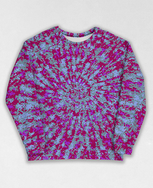 Tie-Dye-Camo Sweatshirt #1415. All over print, precision-cut, and hand-sewn. Super comfortable poly-cotton blend original Digital Camouflage designs by Dan Ellis vague.paris