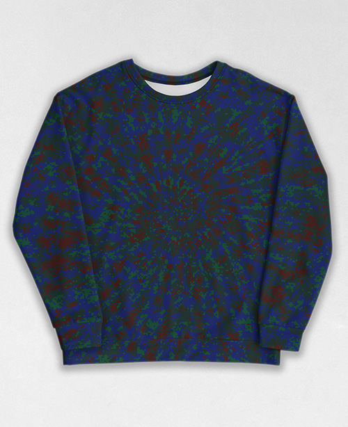 Tie-Dye-Camo Sweatshirt #1423. All over print, precision-cut, and hand-sewn. Super comfortable poly-cotton blend original Digital Camouflage designs by Dan Ellis vague.paris