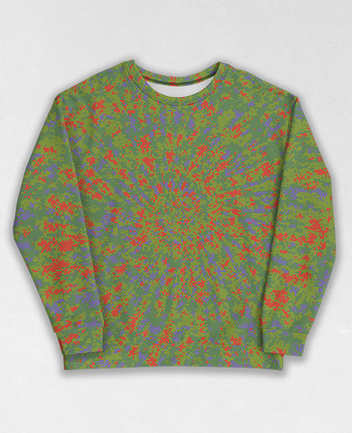 Tie-Dye-Camo Sweatshirt #1451. All over print, precision-cut, and hand-sewn. Super comfortable poly-cotton blend original Digital Camouflage designs by Dan Ellis vague.paris