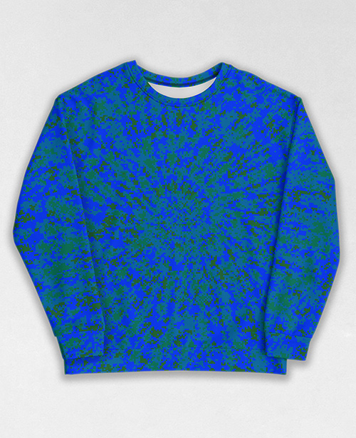 Tie-Dye-Camo Sweatshirt #1459. All over print, precision-cut, and hand-sewn. Super comfortable poly-cotton blend original Digital Camouflage designs by Dan Ellis vague.paris