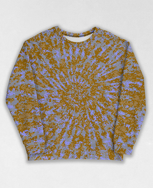 Tie-Dye-Camo Sweatshirt #1484. All over print, precision-cut, and hand-sewn. Super comfortable poly-cotton blend original Digital Camouflage designs by Dan Ellis vague.paris