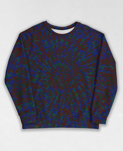 Tie-Dye-Camo Sweatshirt #1493. All over print, precision-cut, and hand-sewn. Super comfortable poly-cotton blend original Digital Camouflage designs by Dan Ellis vague.paris