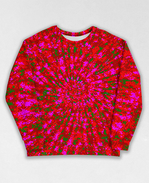 Tie-Dye-Camo Sweatshirt #1496. All over print, precision-cut, and hand-sewn. Super comfortable poly-cotton blend original Digital Camouflage designs by Dan Ellis vague.paris