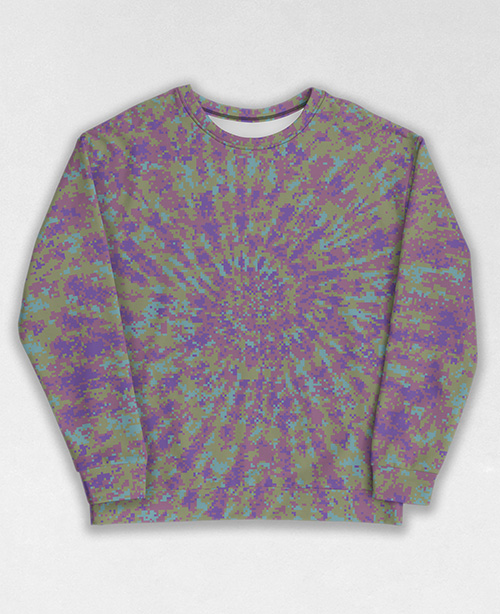 Tie-Dye-Camo Sweatshirt #1501. All over print, precision-cut, and hand-sewn. Super comfortable poly-cotton blend original Digital Camouflage designs by Dan Ellis vague.paris