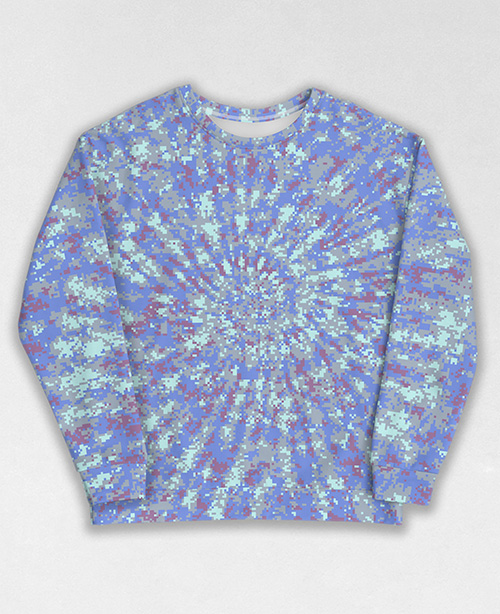 Tie-Dye-Camo Sweatshirt #1512. All over print, precision-cut, and hand-sewn. Super comfortable poly-cotton blend original Digital Camouflage designs by Dan Ellis vague.paris