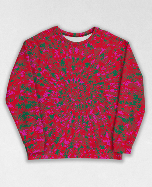 Tie-Dye-Camo Sweatshirt #1531. All over print, precision-cut, and hand-sewn. Super comfortable poly-cotton blend original Digital Camouflage designs by Dan Ellis vague.paris