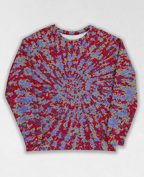 Tie-Dye-Camo Sweatshirt #1535. All over print, precision-cut, and hand-sewn. Super comfortable poly-cotton blend original Digital Camouflage designs by Dan Ellis vague.paris