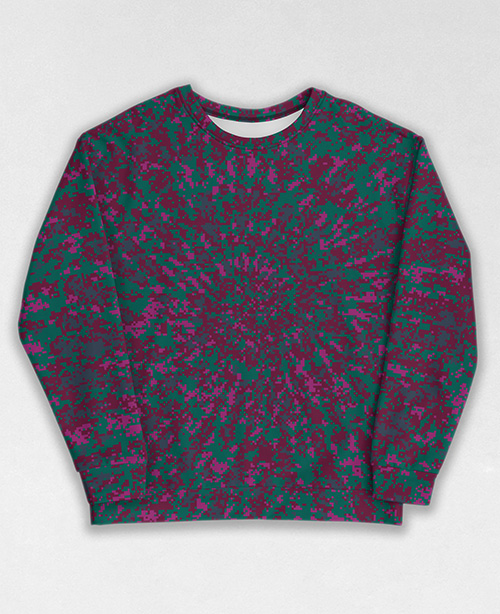 Tie-Dye-Camo Sweatshirt #1572. All over print, precision-cut, and hand-sewn. Super comfortable poly-cotton blend original Digital Camouflage designs by Dan Ellis vague.paris