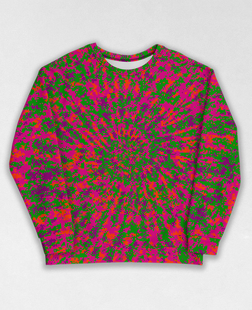 Tie-Dye-Camo Sweatshirt #1581. All over print, precision-cut, and hand-sewn. Super comfortable poly-cotton blend original Digital Camouflage designs by Dan Ellis vague.paris