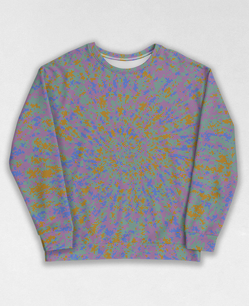 Tie-Dye-Camo Sweatshirt #1592. All over print, precision-cut, and hand-sewn. Super comfortable poly-cotton blend original Digital Camouflage designs by Dan Ellis vague.paris