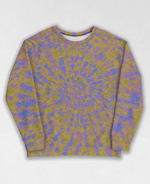 Tie-Dye-Camo Sweatshirt #1605. All over print, precision-cut, and hand-sewn. Super comfortable poly-cotton blend original Digital Camouflage designs by Dan Ellis vague.paris