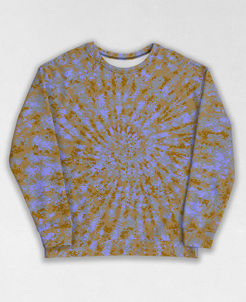 Tie-Dye-Camo Sweatshirt #1618. All over print, precision-cut, and hand-sewn. Super comfortable poly-cotton blend original Digital Camouflage designs by Dan Ellis vague.paris