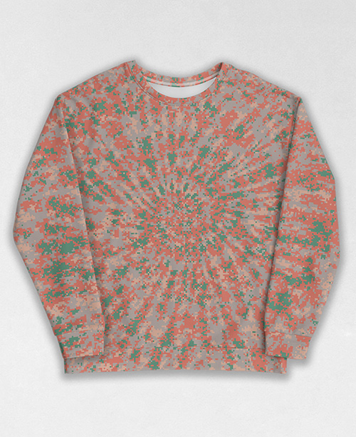 Tie-Dye-Camo Sweatshirt #1627. All over print, precision-cut, and hand-sewn. Super comfortable poly-cotton blend original Digital Camouflage designs by Dan Ellis vague.paris