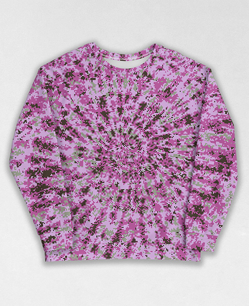 Tie-Dye-Camo Sweatshirt #1632. All over print, precision-cut, and hand-sewn. Super comfortable poly-cotton blend original Digital Camouflage designs by Dan Ellis vague.paris