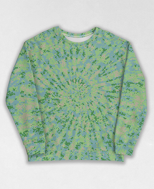 Tie-Dye-Camo Sweatshirt #1700. All over print, precision-cut, and hand-sewn. Super comfortable poly-cotton blend original Digital Camouflage designs by Dan Ellis vague.paris