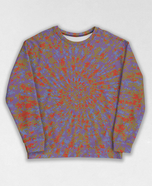 Tie-Dye-Camo Sweatshirt #1706. All over print, precision-cut, and hand-sewn. Super comfortable poly-cotton blend original Digital Camouflage designs by Dan Ellis vague.paris