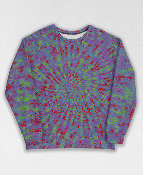 Tie-Dye-Camo Sweatshirt #1732. All over print, precision-cut, and hand-sewn. Super comfortable poly-cotton blend original Digital Camouflage designs by Dan Ellis vague.paris