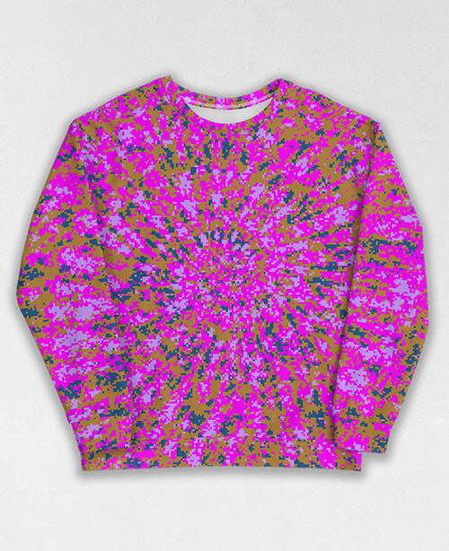 Tie-Dye-Camo Sweatshirt #1741. All over print, precision-cut, and hand-sewn. Super comfortable poly-cotton blend original Digital Camouflage designs by Dan Ellis vague.paris