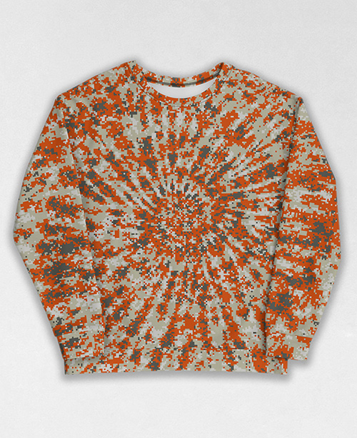 Tie-Dye-Camo Sweatshirt #1742. All over print, precision-cut, and hand-sewn. Super comfortable poly-cotton blend original Digital Camouflage designs by Dan Ellis vague.paris