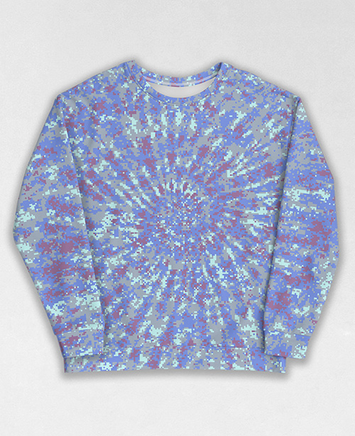 Tie-Dye-Camo Sweatshirt #1752. All over print, precision-cut, and hand-sewn. Super comfortable poly-cotton blend original Digital Camouflage designs by Dan Ellis vague.paris