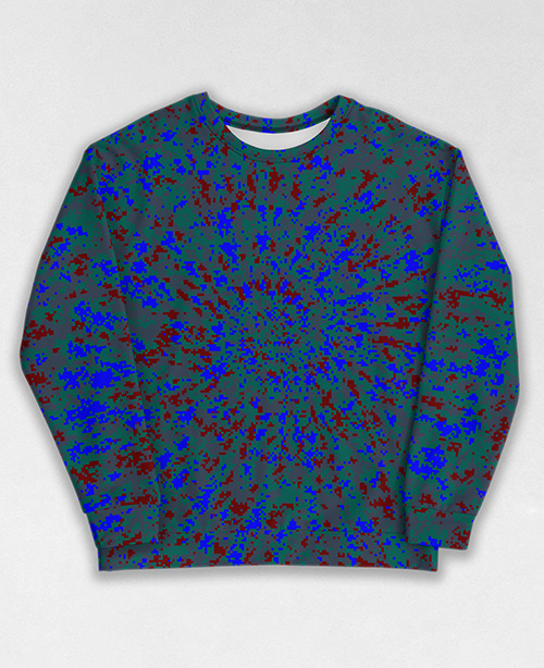 Tie-Dye-Camo Sweatshirt #1754. All over print, precision-cut, and hand-sewn. Super comfortable poly-cotton blend original Digital Camouflage designs by Dan Ellis vague.paris