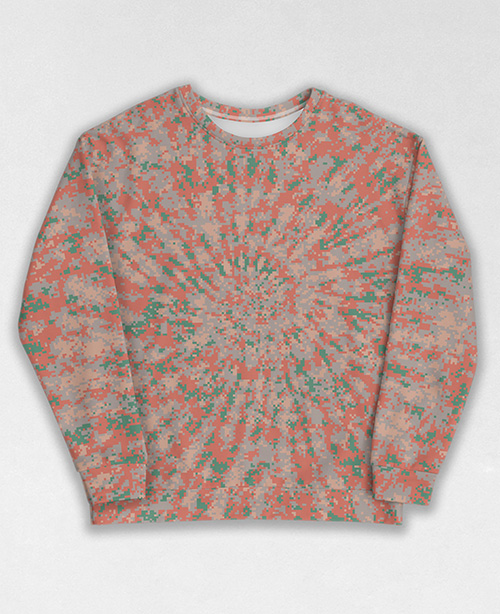 Tie-Dye-Camo Sweatshirt #1756. All over print, precision-cut, and hand-sewn. Super comfortable poly-cotton blend original Digital Camouflage designs by Dan Ellis vague.paris