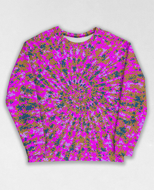 Tie-Dye-Camo Sweatshirt #1762. All over print, precision-cut, and hand-sewn. Super comfortable poly-cotton blend original Digital Camouflage designs by Dan Ellis vague.paris