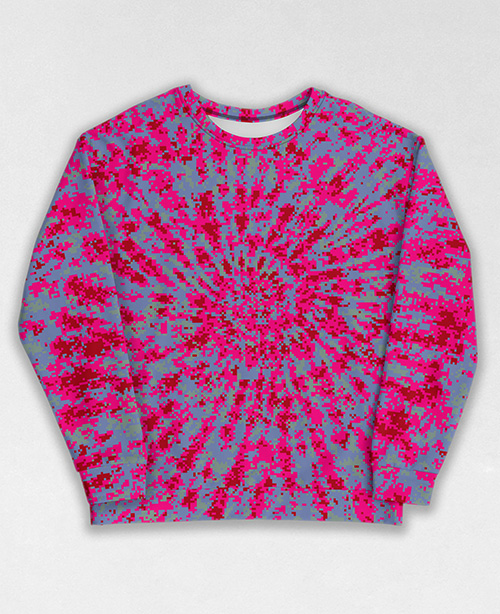 Tie-Dye-Camo Sweatshirt #1771. All over print, precision-cut, and hand-sewn. Super comfortable poly-cotton blend original Digital Camouflage designs by Dan Ellis vague.paris